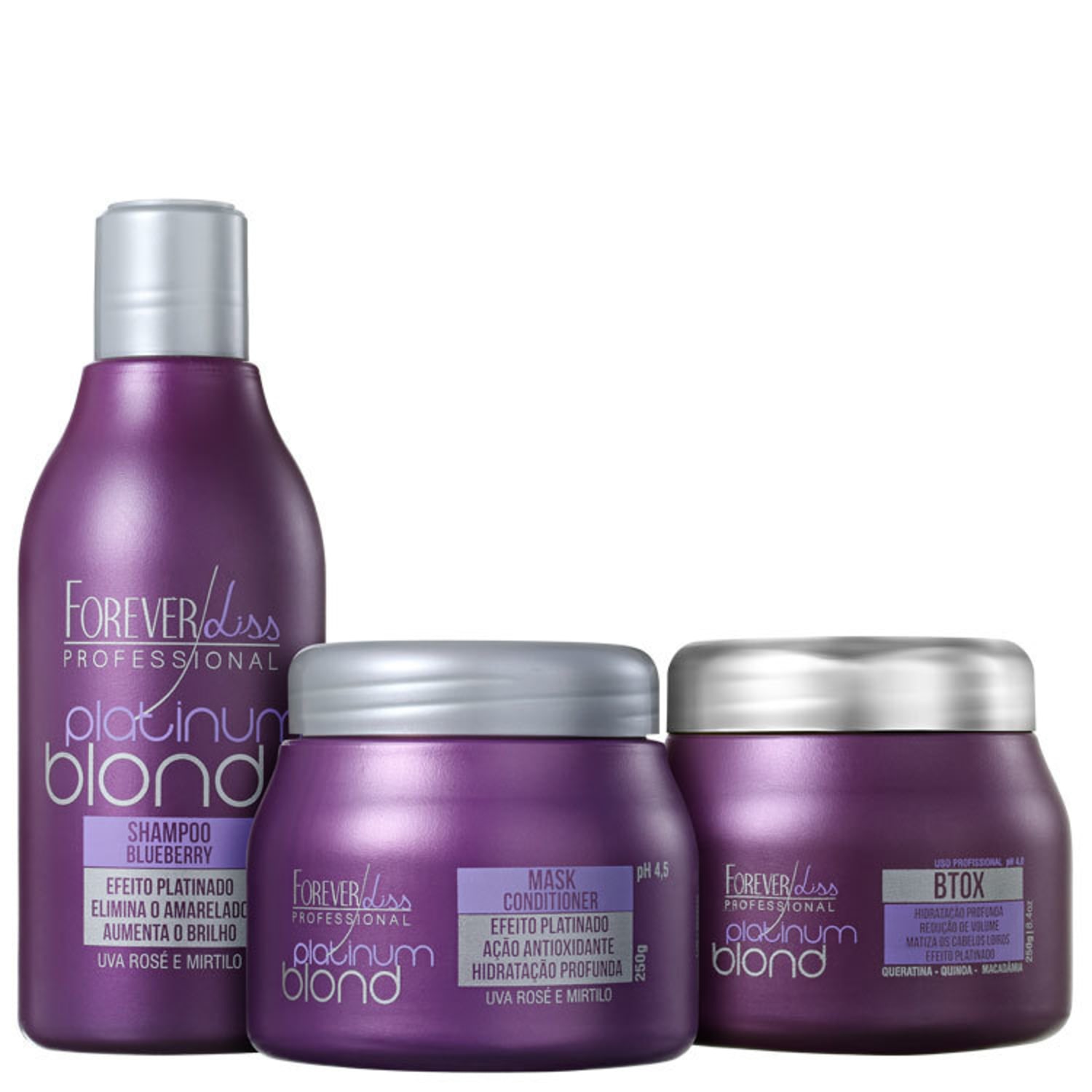 Kit Forever Liss Professional Platinum Tratamento (3 Produtos)