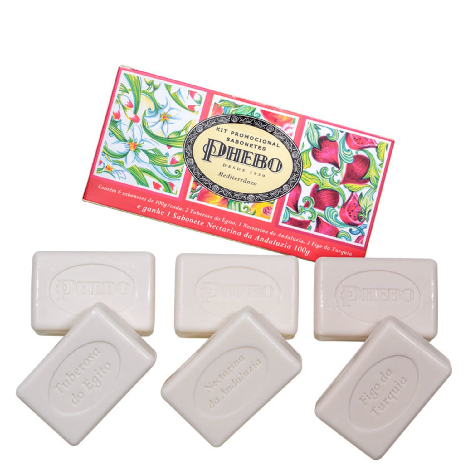 Kit Phebo Mediterrâneo Banho - Sabonetes em Barra 6x100g