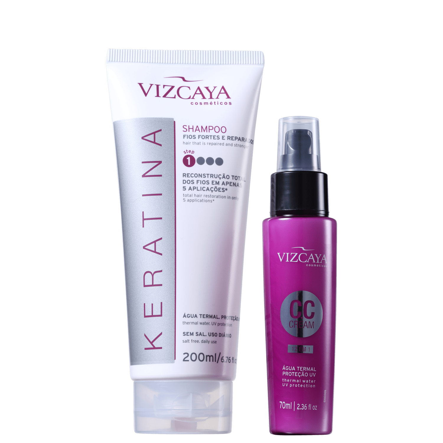 Kit Vizcaya Keratina CC Cream (2 Produtos)