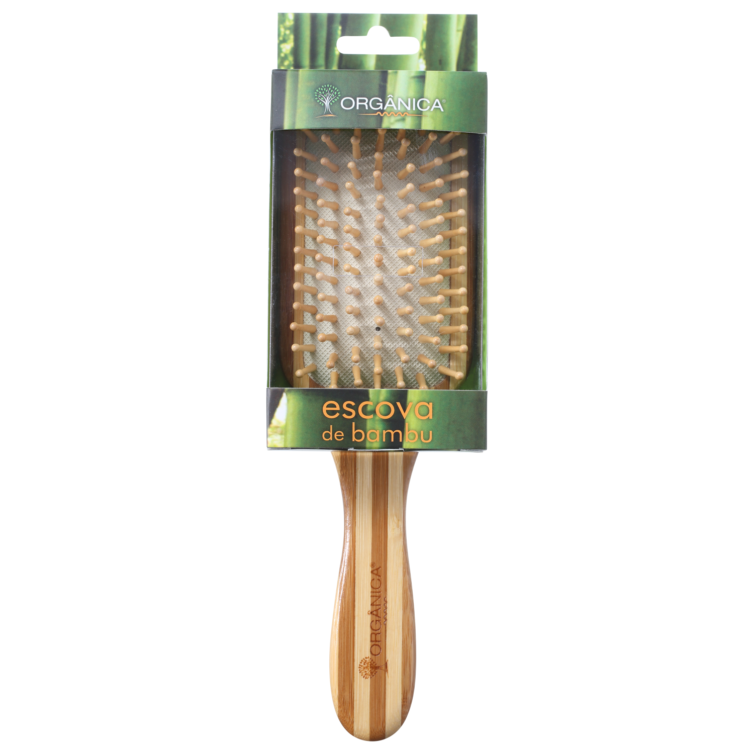 Orgânica Bambu Quadrada - Escova de Madeira