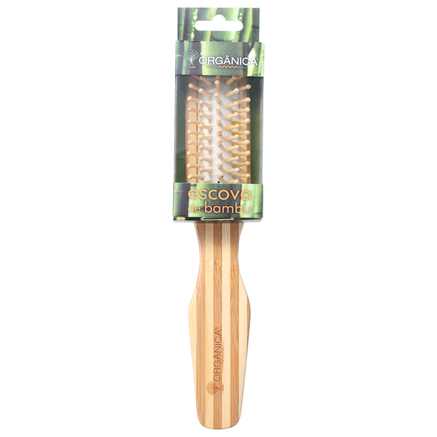 Orgânica Bambu Retangular - Escova de Madeira