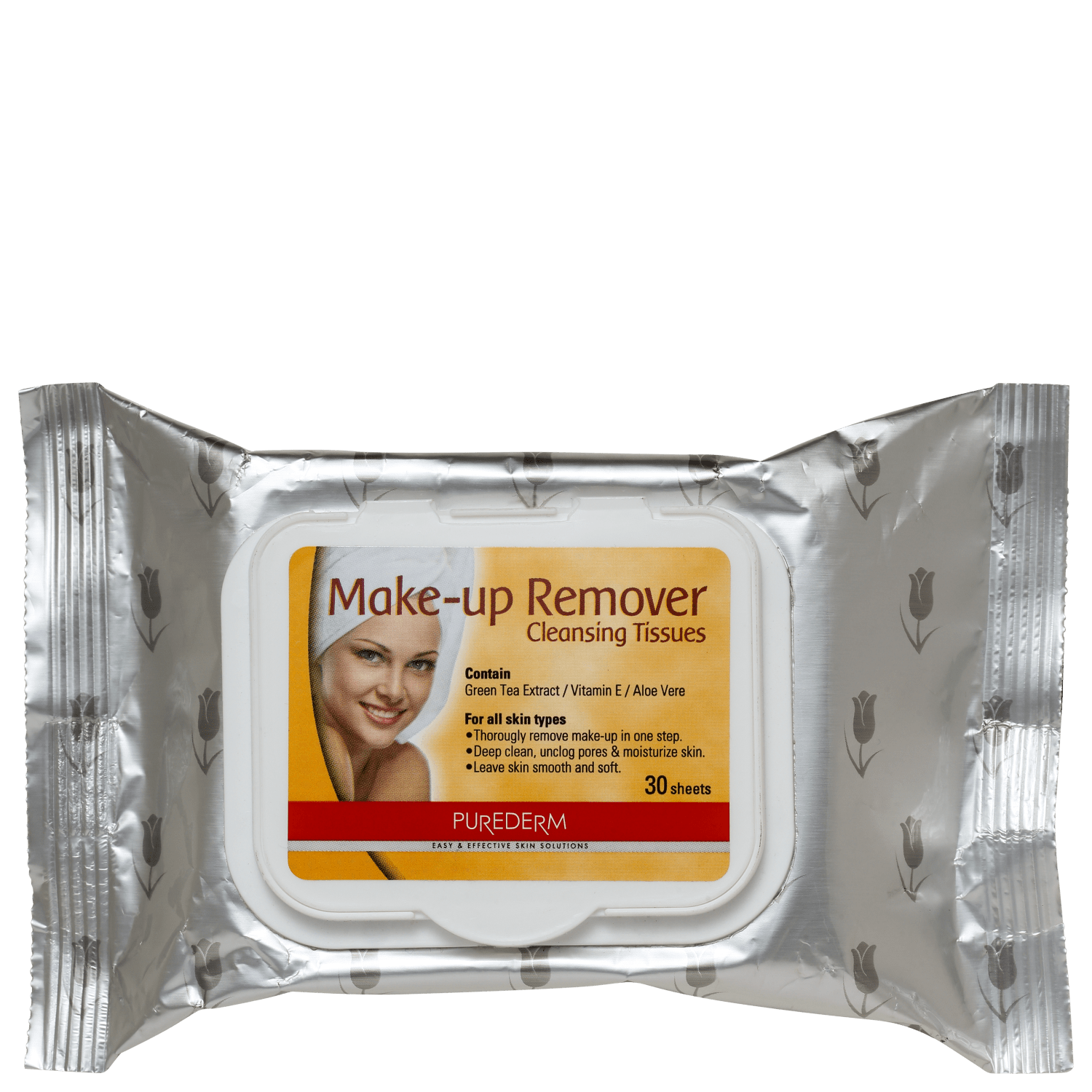 Purederm Makeup Remover Cleansing Tissues - Lenço Demaquilante (30 Unidades)
