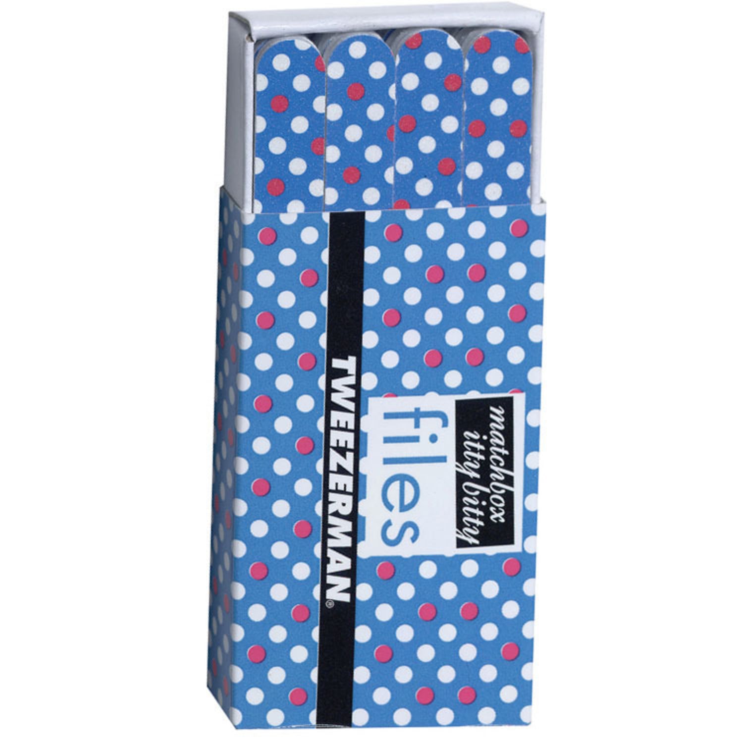 Tweezerman Matchbox Files Hot for Dots Azul - Mini Lixas de Unhas