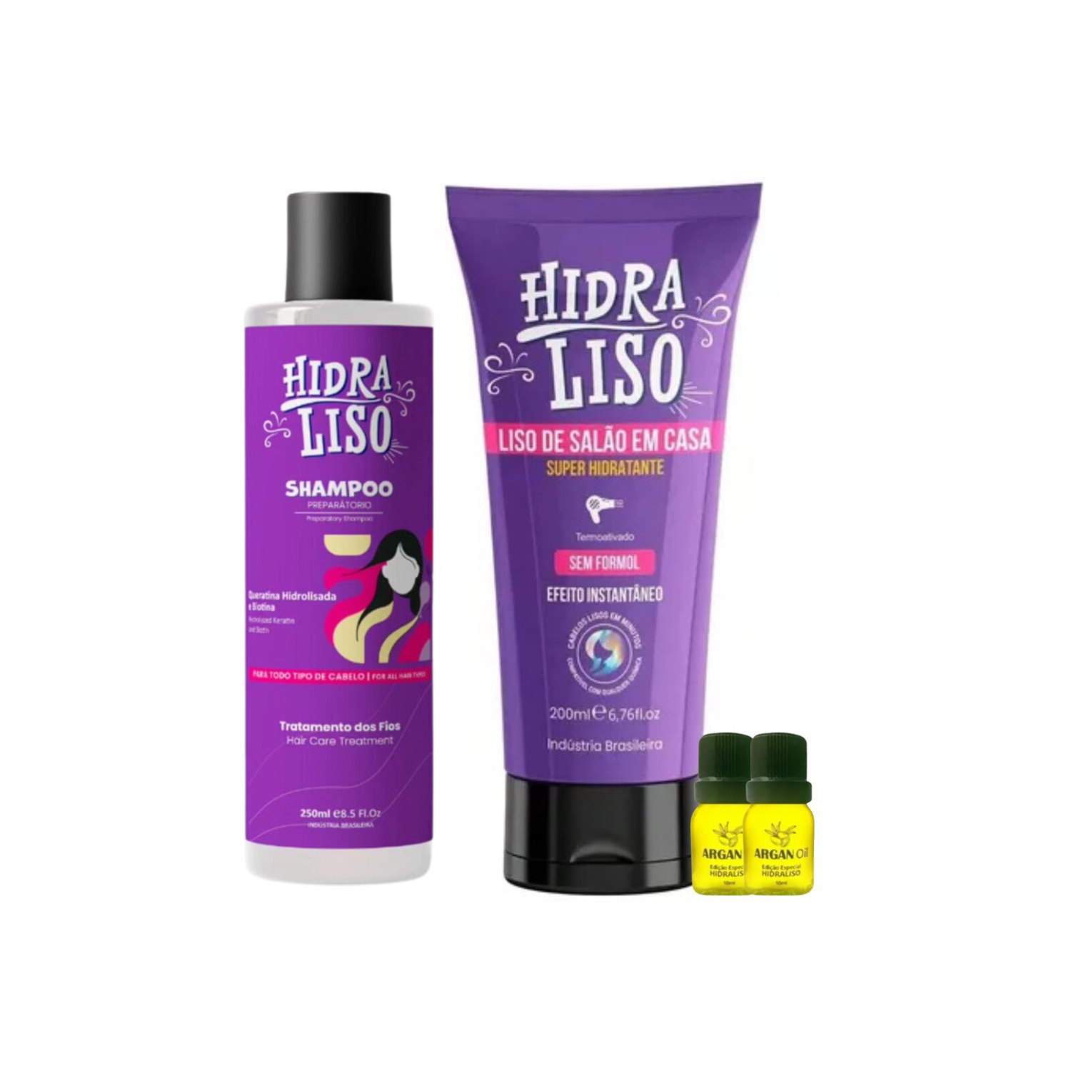 Progressiva sem formol Hidra Liso 200ml + Shamapoo 250 Ml