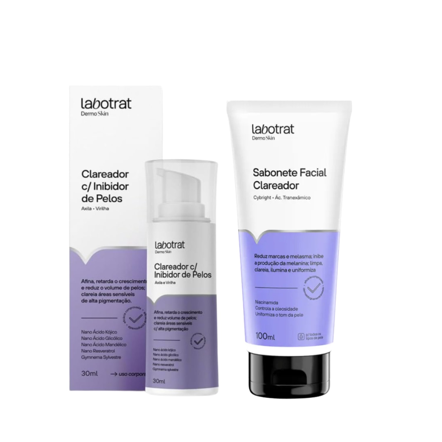Kit Labotrat Clareador Inibidor Pelos E Sabonete Facial