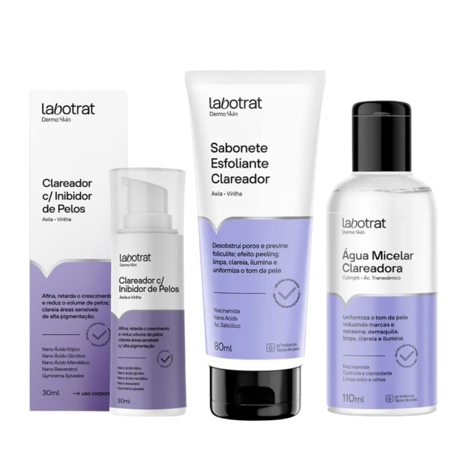 Kit Labotrat Clareador Axila Virilha Esfoliante Micelar P