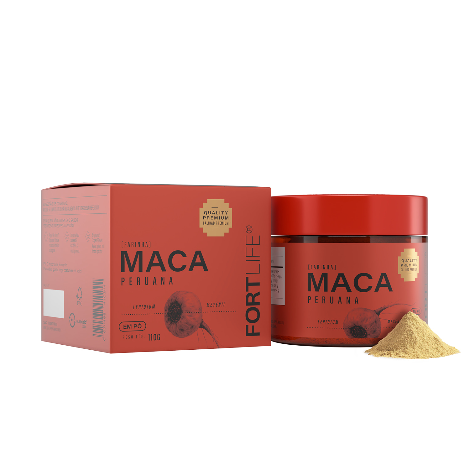 FortLife Pharma Maca Peruana - Suplemento Alimentar em Pó 110g