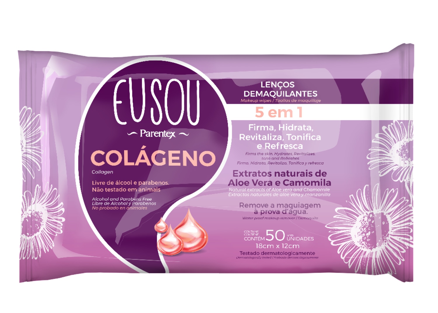 Eu Sou Lenço Demaquilante Colágeno c/ 50un