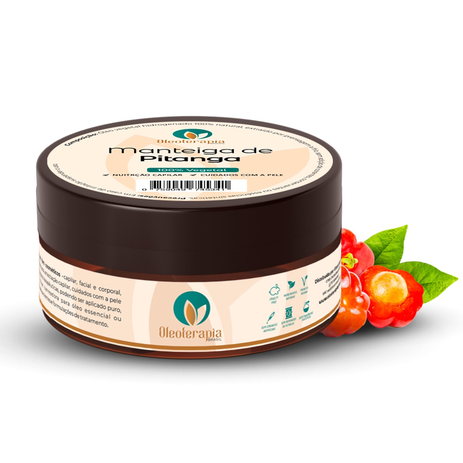 Manteiga de Pitanga 100% natural uso capilar e corporal - 60g