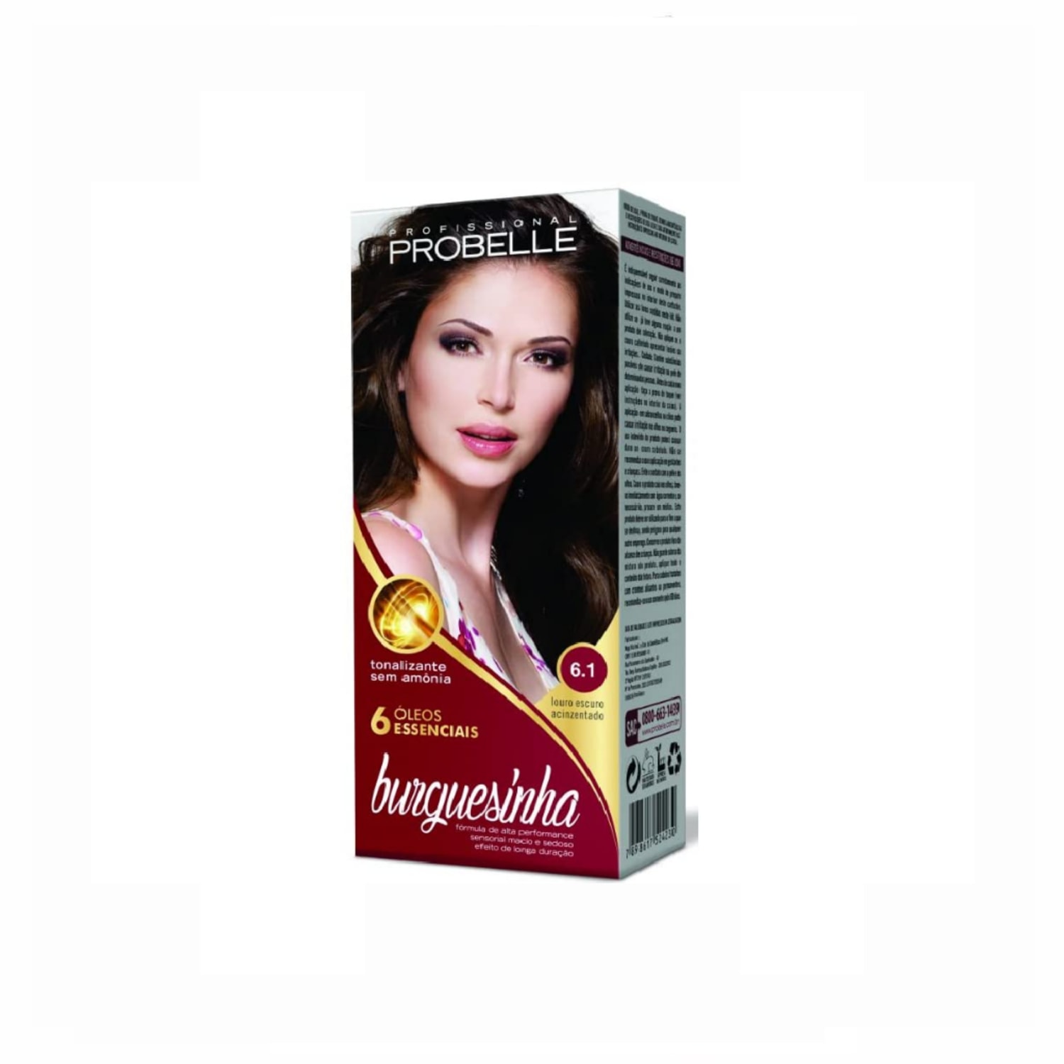 PROBELLE Burguesinha 6.1 Louro Escuro Acinzentado - Tonalizante Sem Amônia