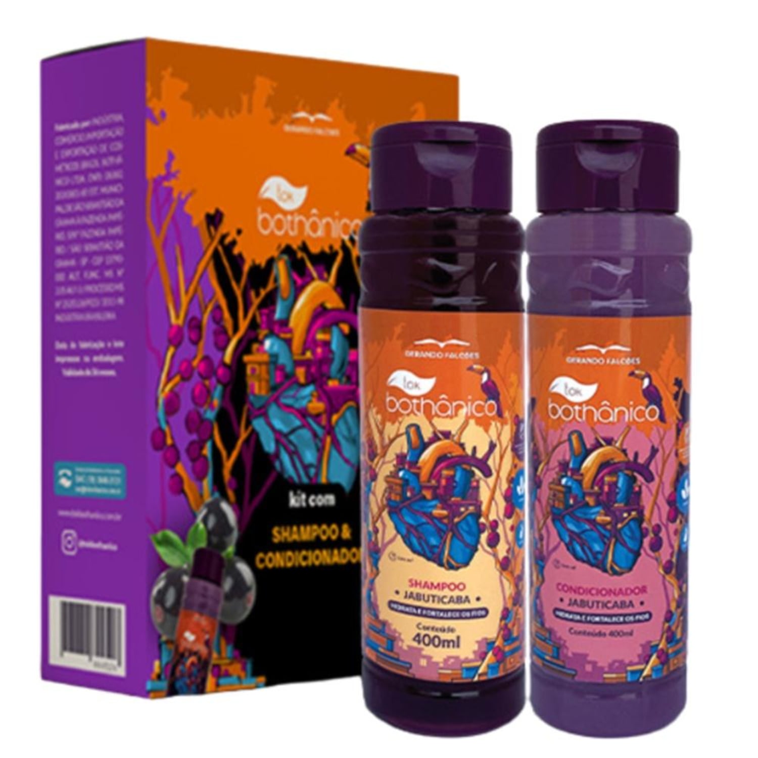 KIT BOTHANICO SHAMPOO + CONDICIONADOR JABUTICABA 400ML CADA