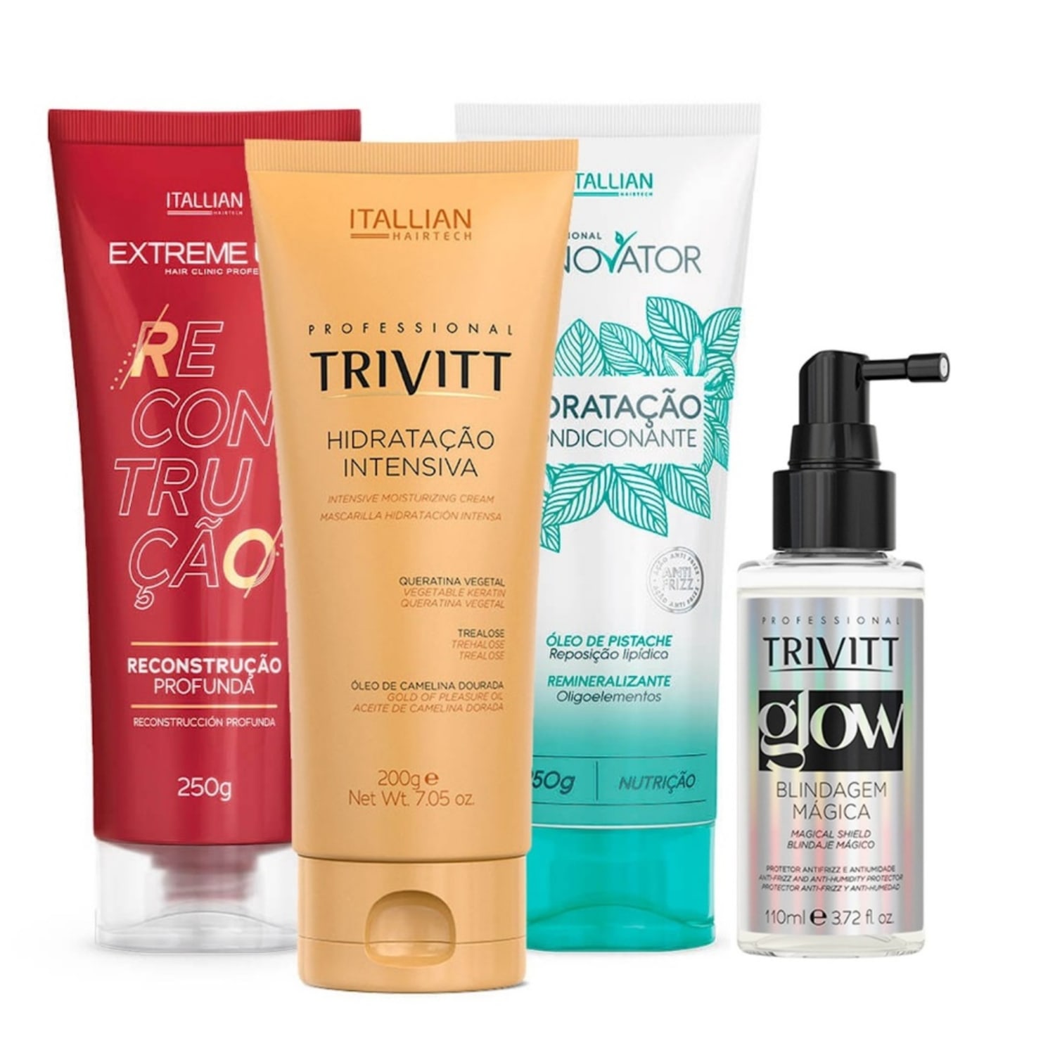 Kit Trivitt Cronograma Capilar + Glow Blindagem Mágica – Fios Saudáveis e Protegidos