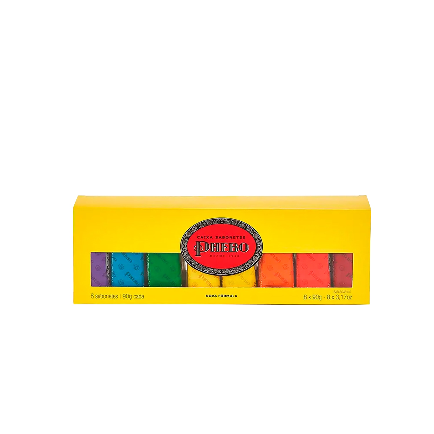 Kit Sabonete em Barra de Glicerina Phebo Amarelo 8un 90g