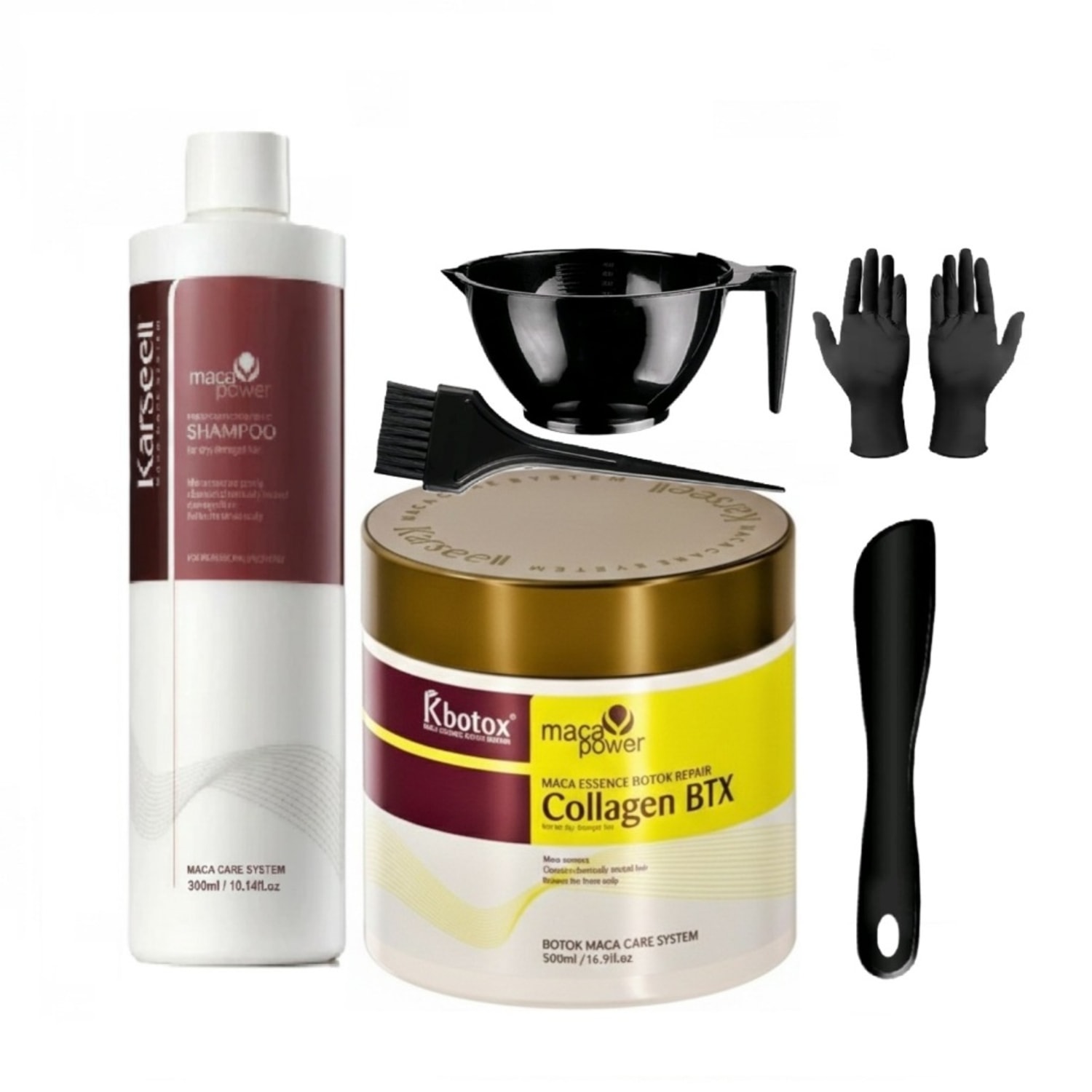Karseell Máscara KBotox Collagen 500g + Shampoo Maca Power 300ml - Liso Perfeito