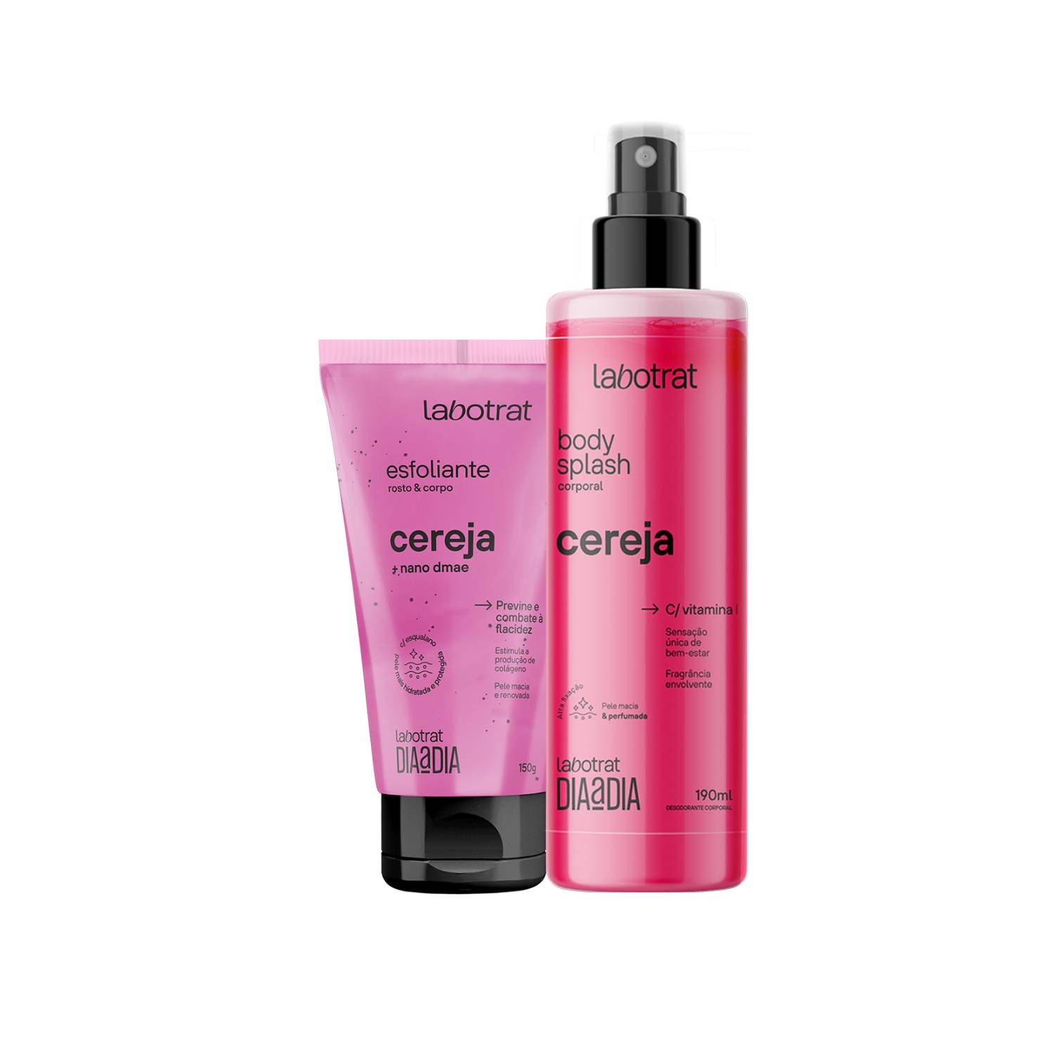KIT ESFOLIANTE CEREJA 150GR + BODY SPLASH CEREJA 190ML - LABOTRAT