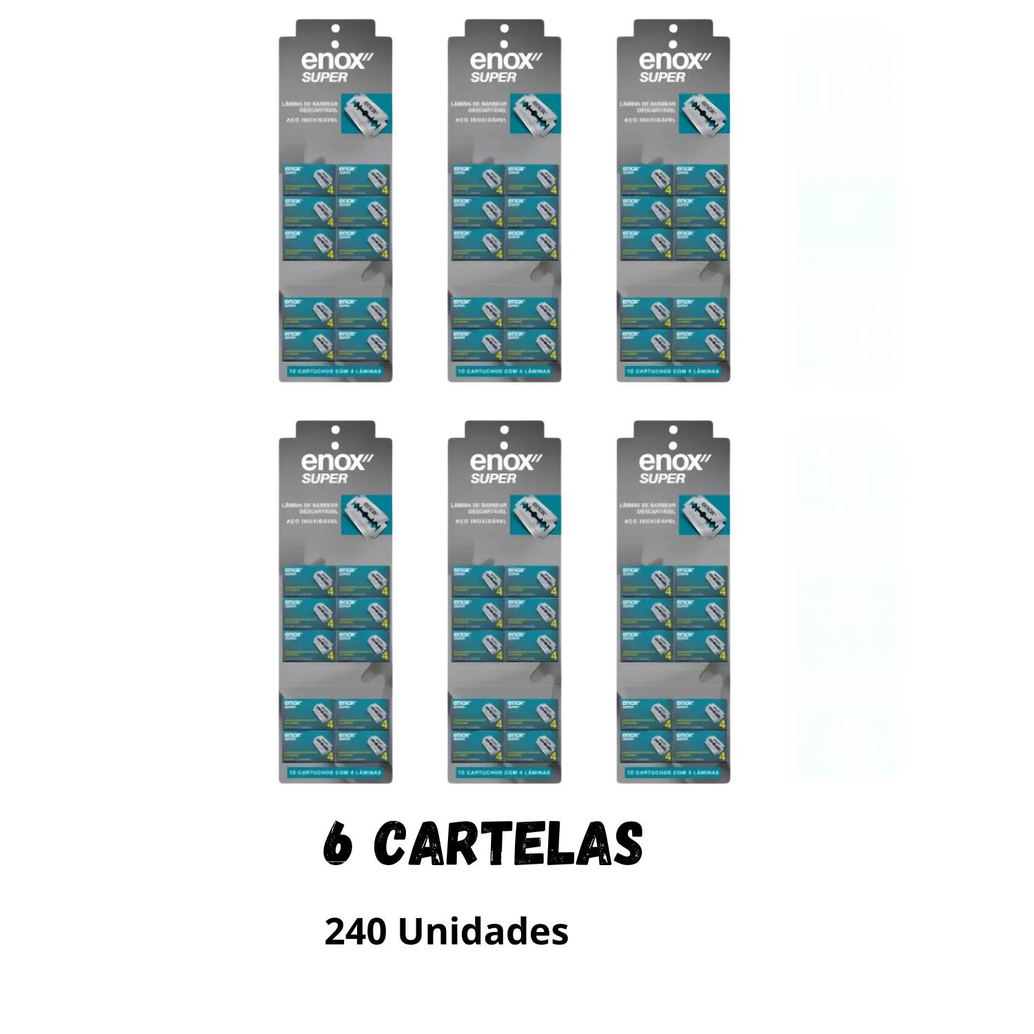 KIT COM 6 CX DE LAMINAS ENOX SUPER DUPLO FIO COM 240 UNID