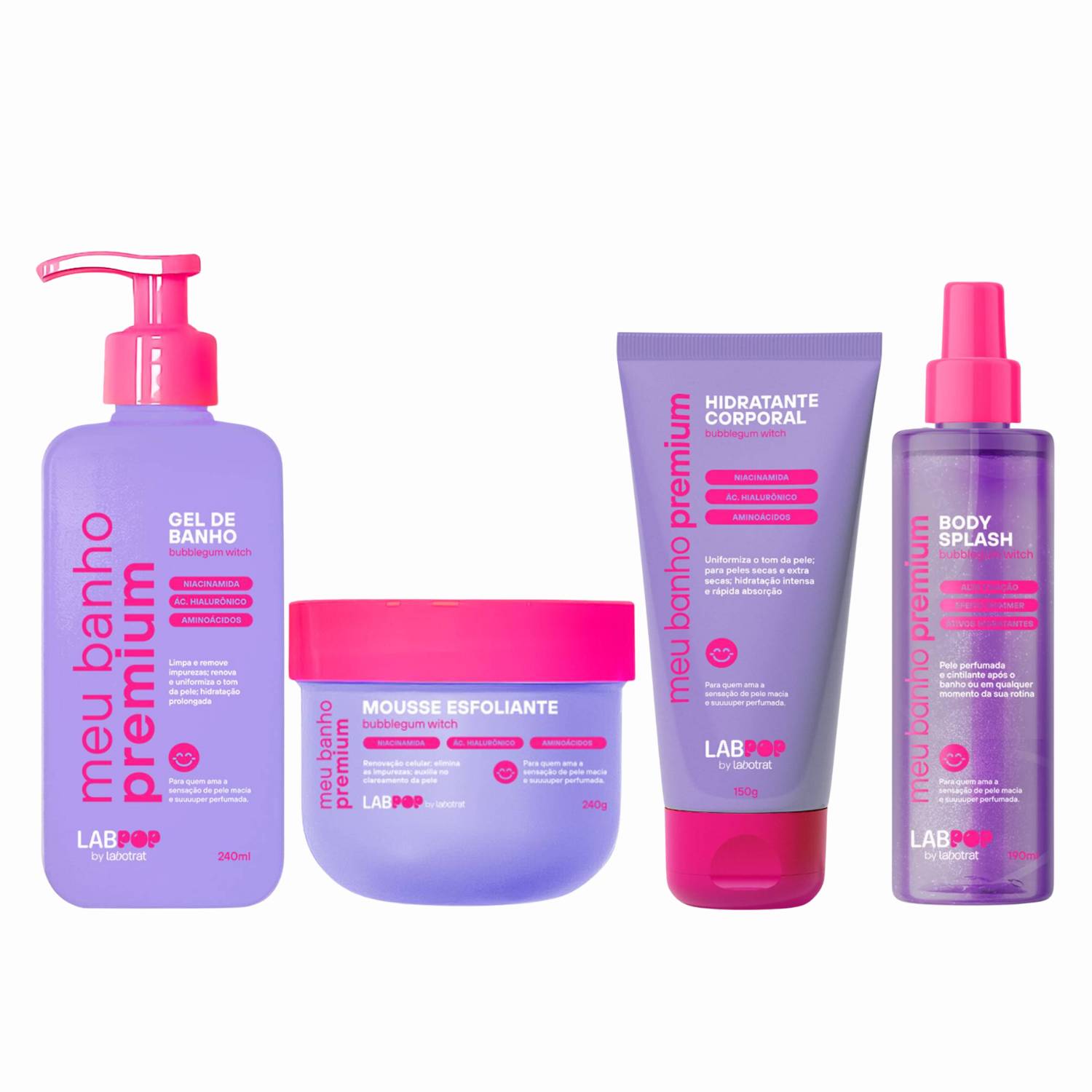 KIT MEU BANHO PREMIUM BUBBLEGUM WITCH LABPOP - LABOTRAT