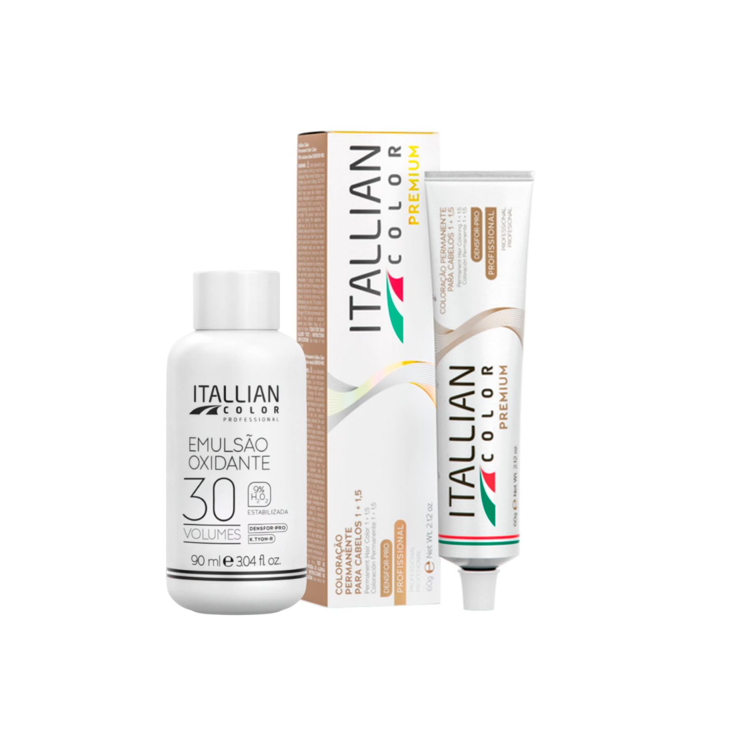 Itallian Color Premium 5.00 Cast. Claro Plus+OXI 30vol 90ml