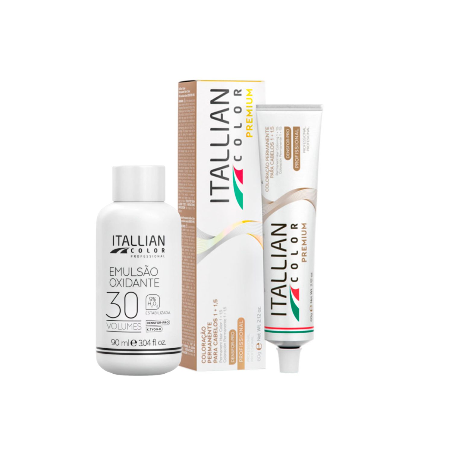 Itallian Color Premium 5.7 Cast. Claro Marrom+OXI 30vol90ml
