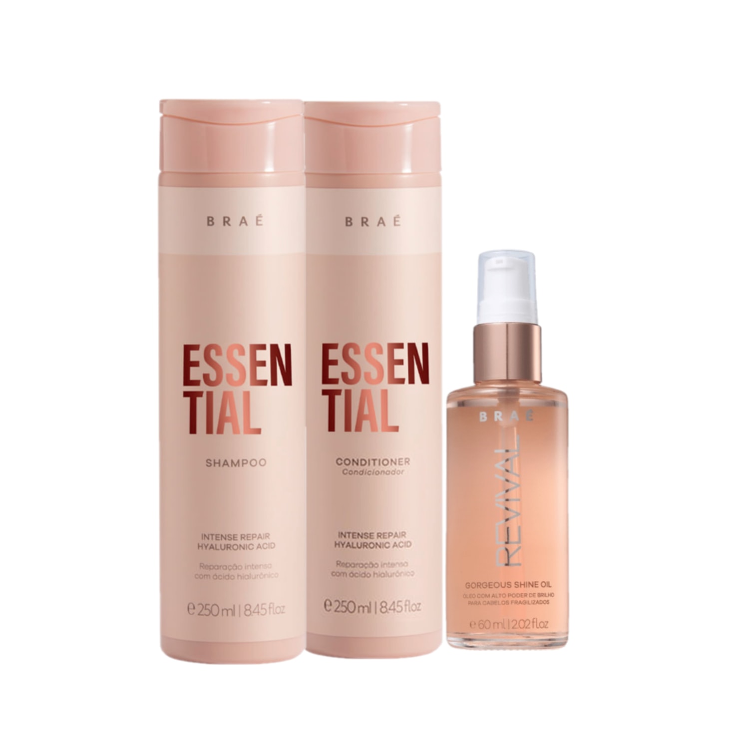 Kit Braé Essential Revival Gorgeous Shine Oil (3 Produtos)