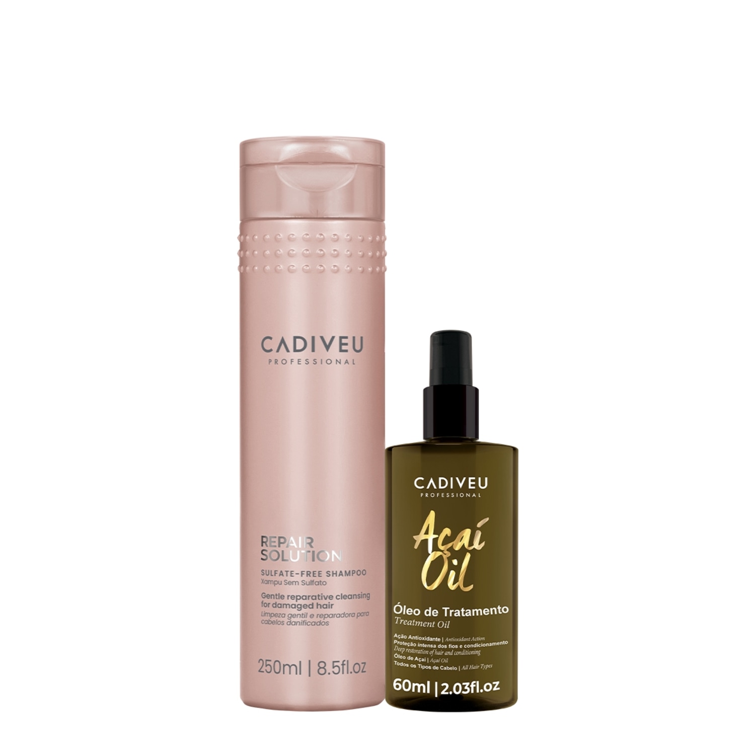 Kit Cadiveu Professional Repair Solution Açaí Shampoo Oil 60 (2 produtos)