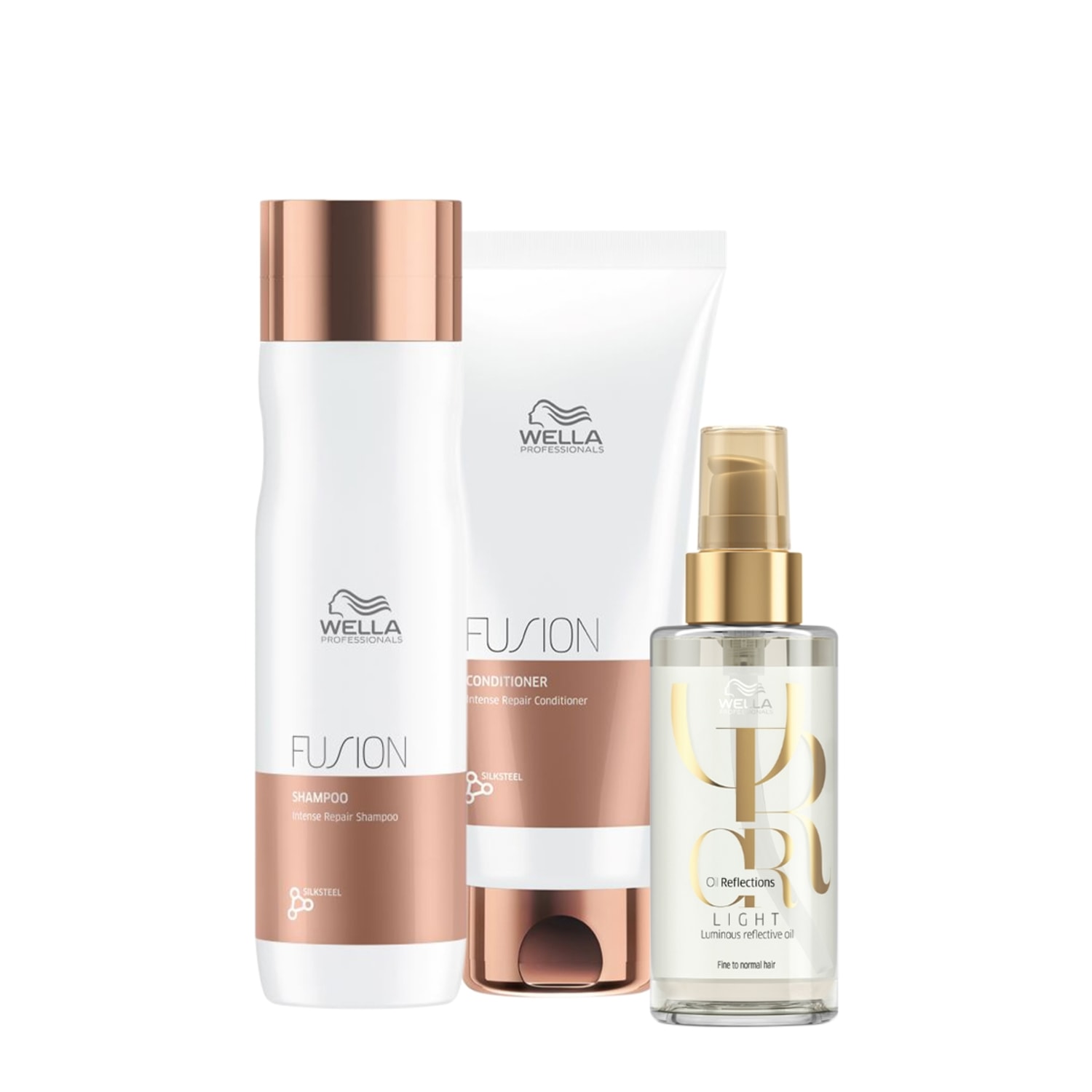 Kit Wella Professionals Fusion Oil Reflections Luminous Trio Power (3 Produtos)