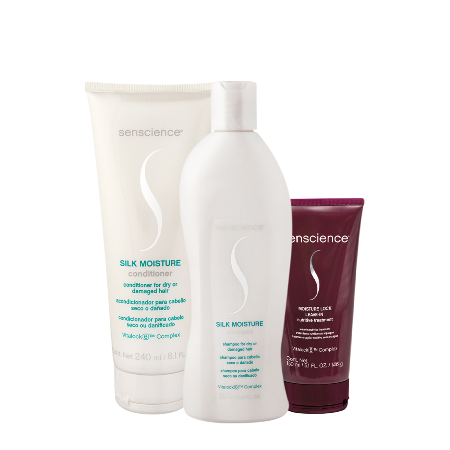 Kit Senscience Silk Moisture Lock Duo Leave-in (3 Produtos)