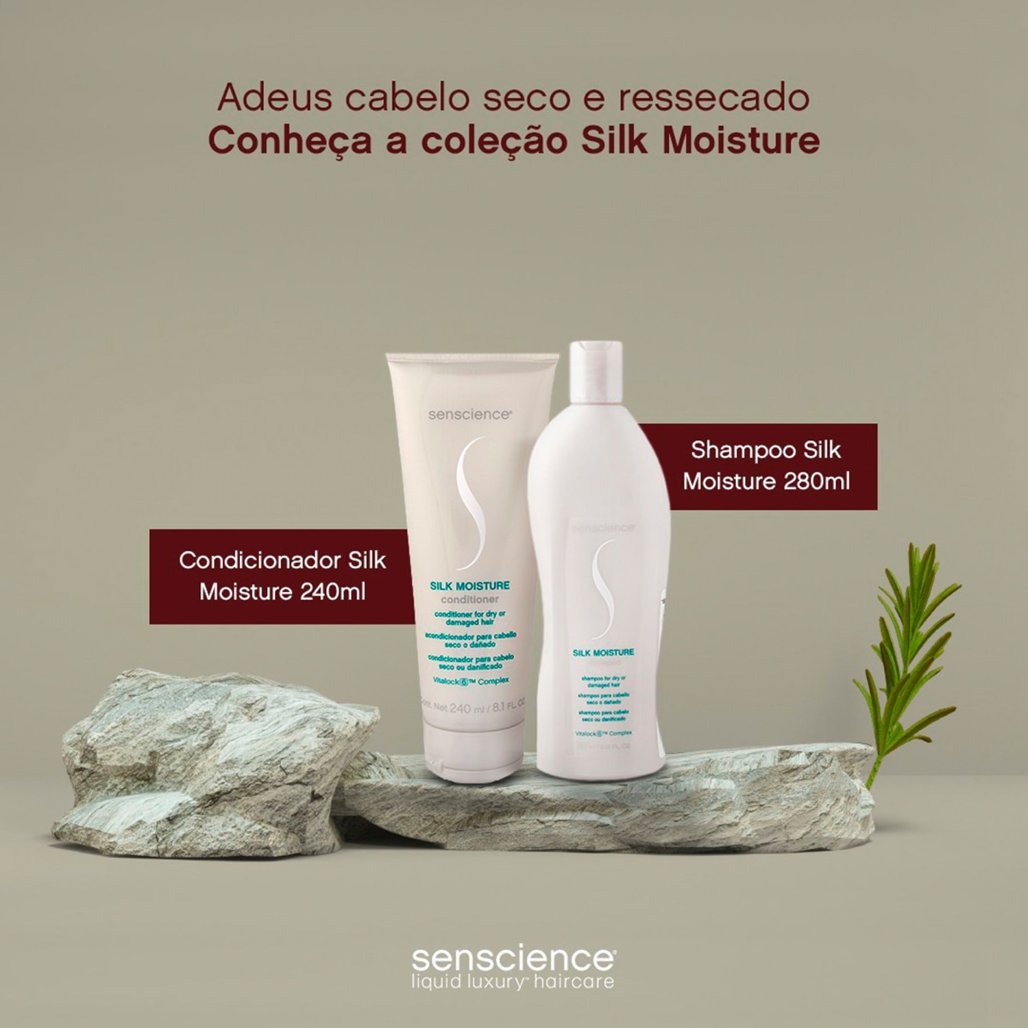 Kit Senscience Silk Moisture Inner Detangler Shampoo Máscara Leave-in (3 produtos)