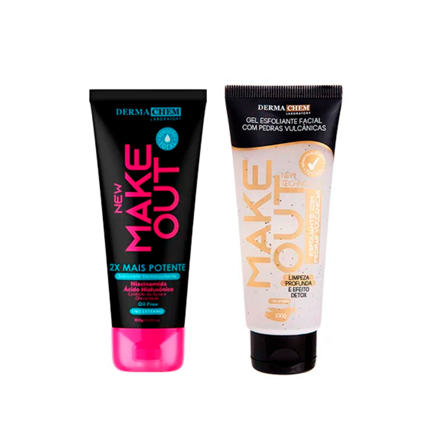Sabonete New Make Out e Esfol. Pedras Vulcânicas Dermachem