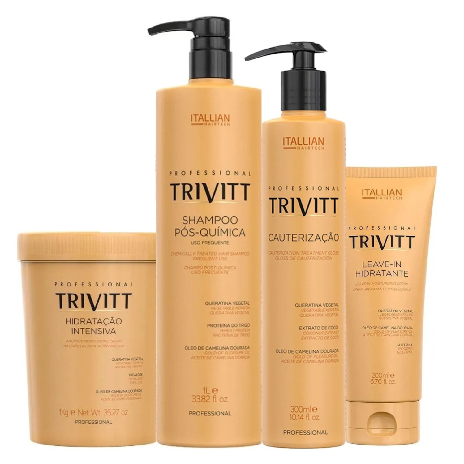 Kit Profissional Trivitt Cauterização Intensiva (4 Produtos) – Força e Brilho