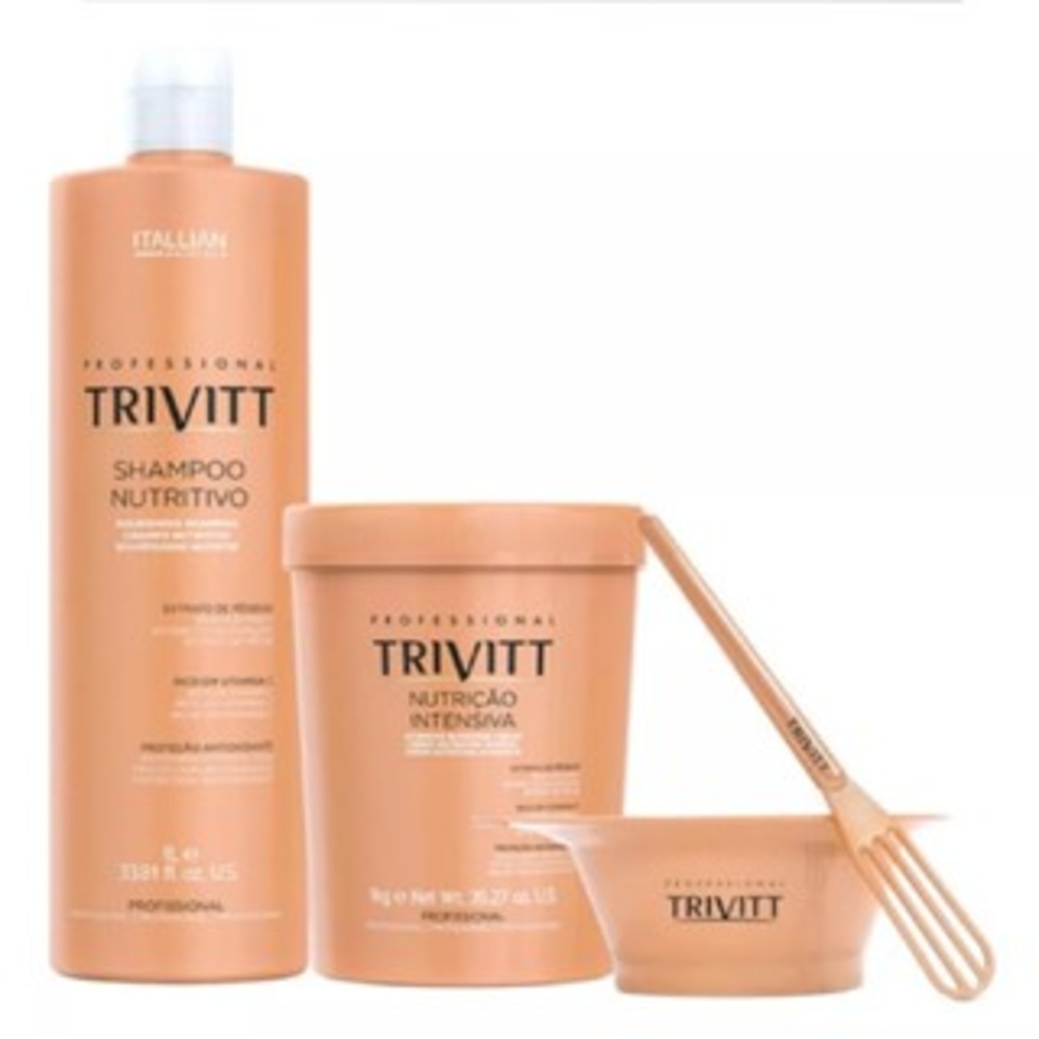 Kit Profissional Trivitt Shampoo e Nutrição Intensiva 1Kg