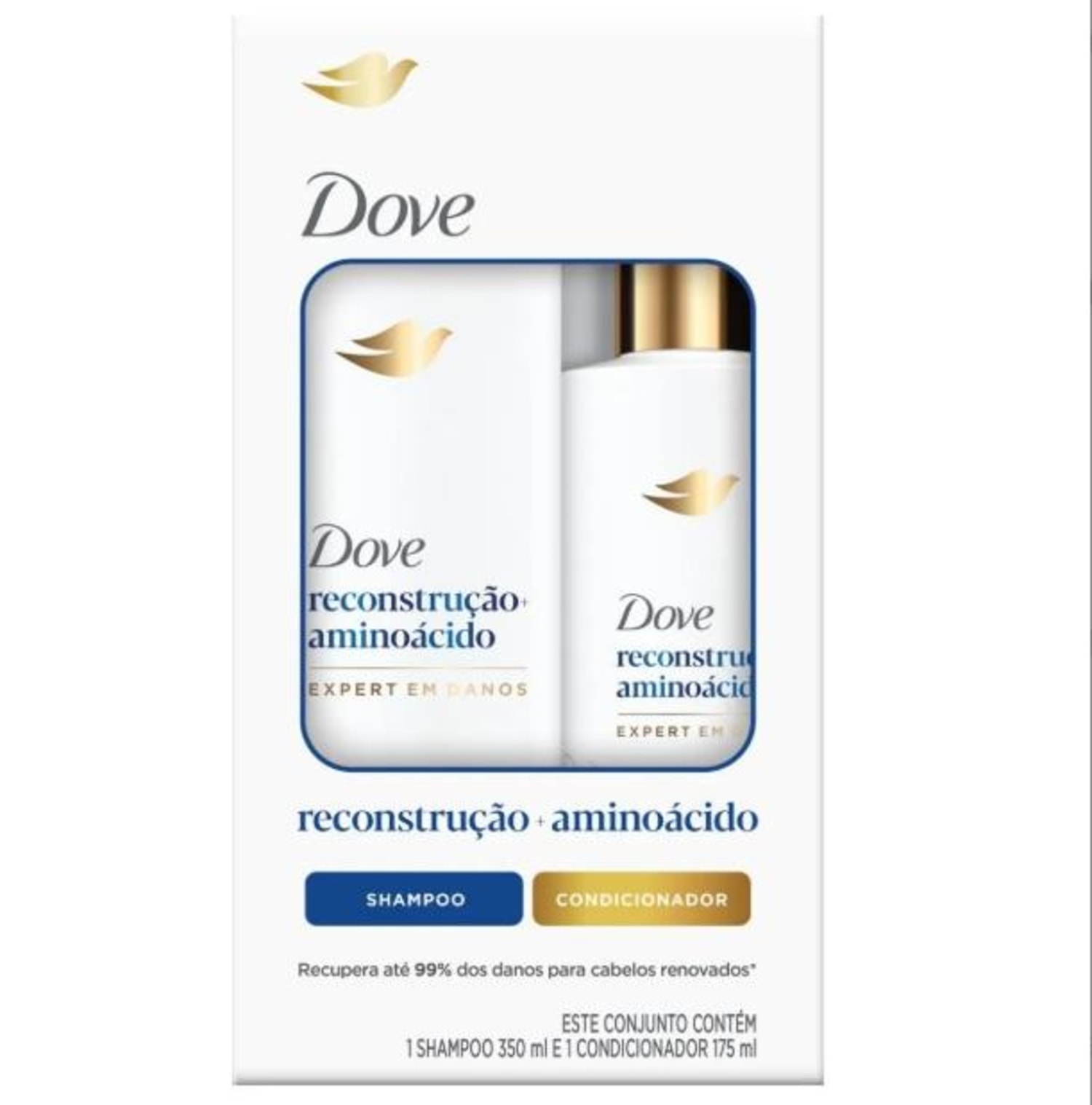 Kit Dove Reconstrução + Aminoácido Shampoo 350ml + Condicionador 175ml