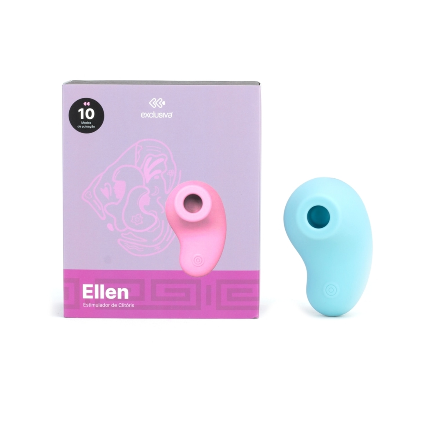 Mini Estimulador com 7 Pulsações - Azul Claro | Ellen