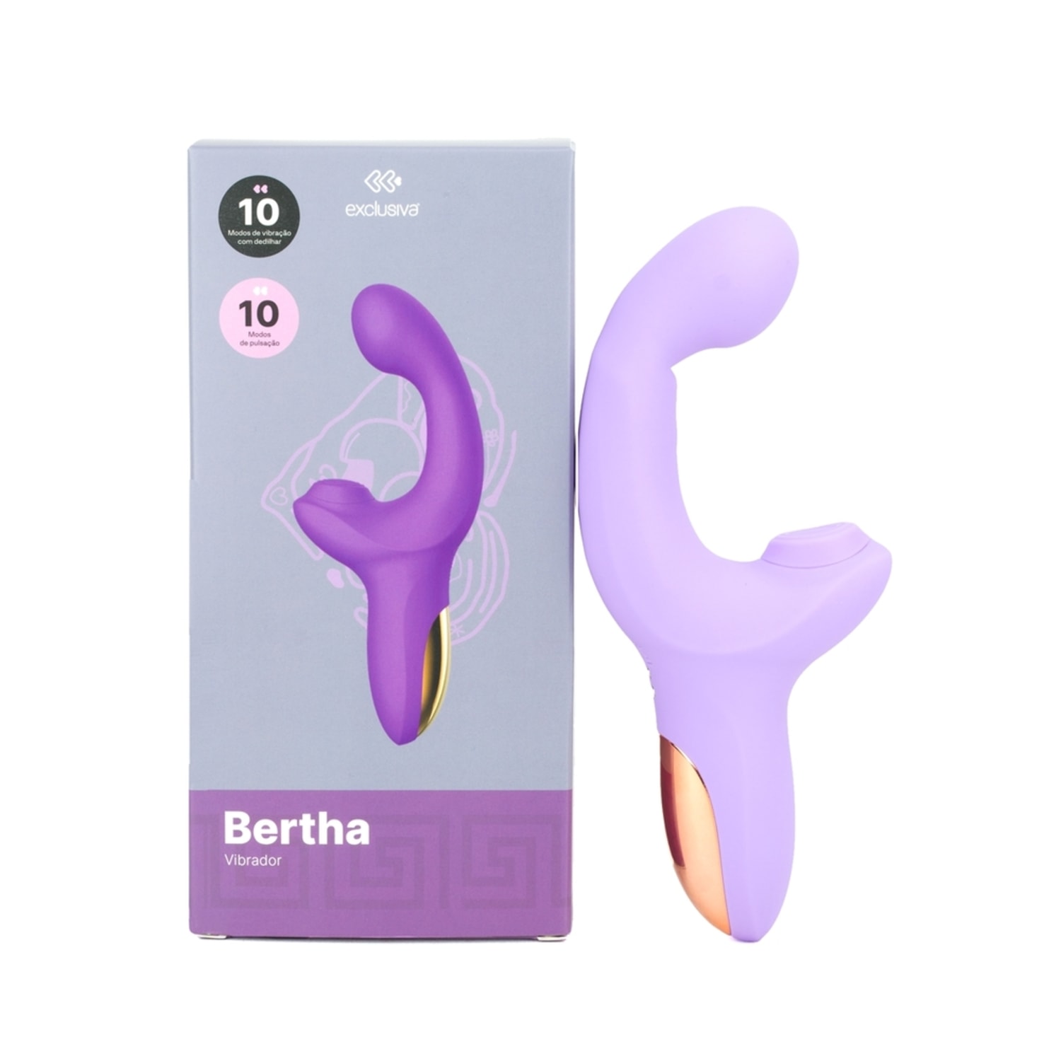 Vibrador com Dedilhar e Pulsações - Lavanda | Bertha