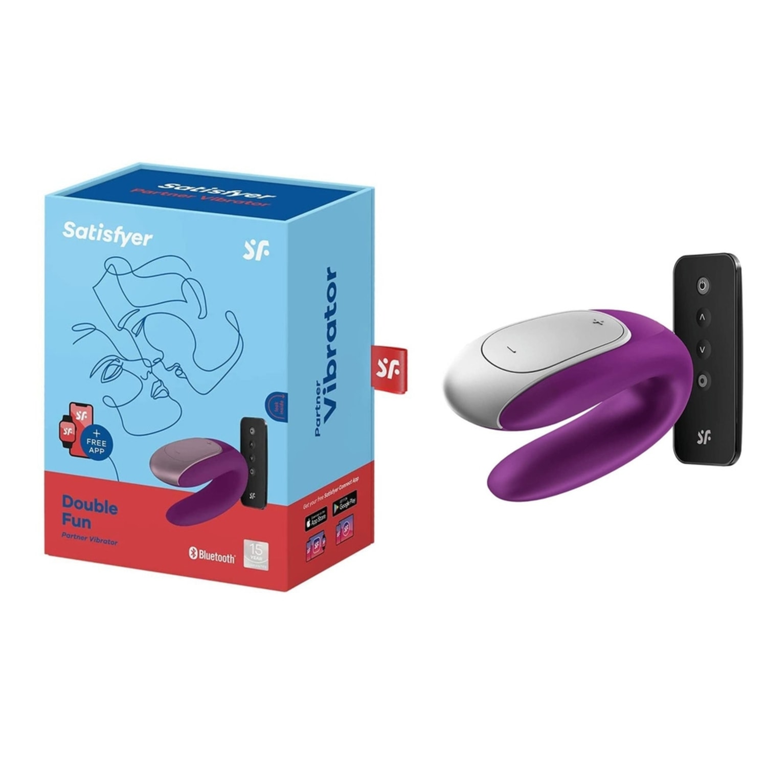 Vibrador Casal com Aplicativo - Roxo | Satisfyer Double Fun
