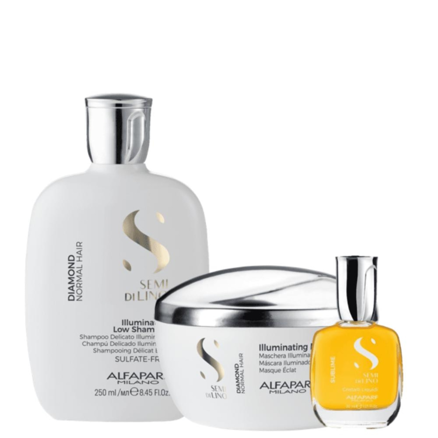 Kit Alfaparf Semi di Lino Diamond Cristalli (3 Produtos)