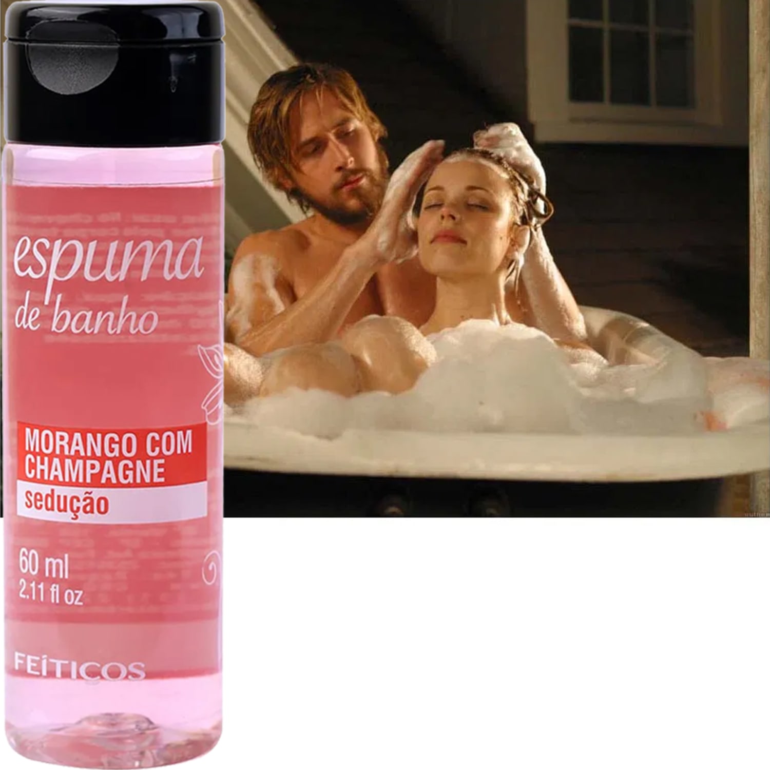 Morango e Champagne Espuma de Banho Banheira Hidromassagem Fragrância Sedução 60ml