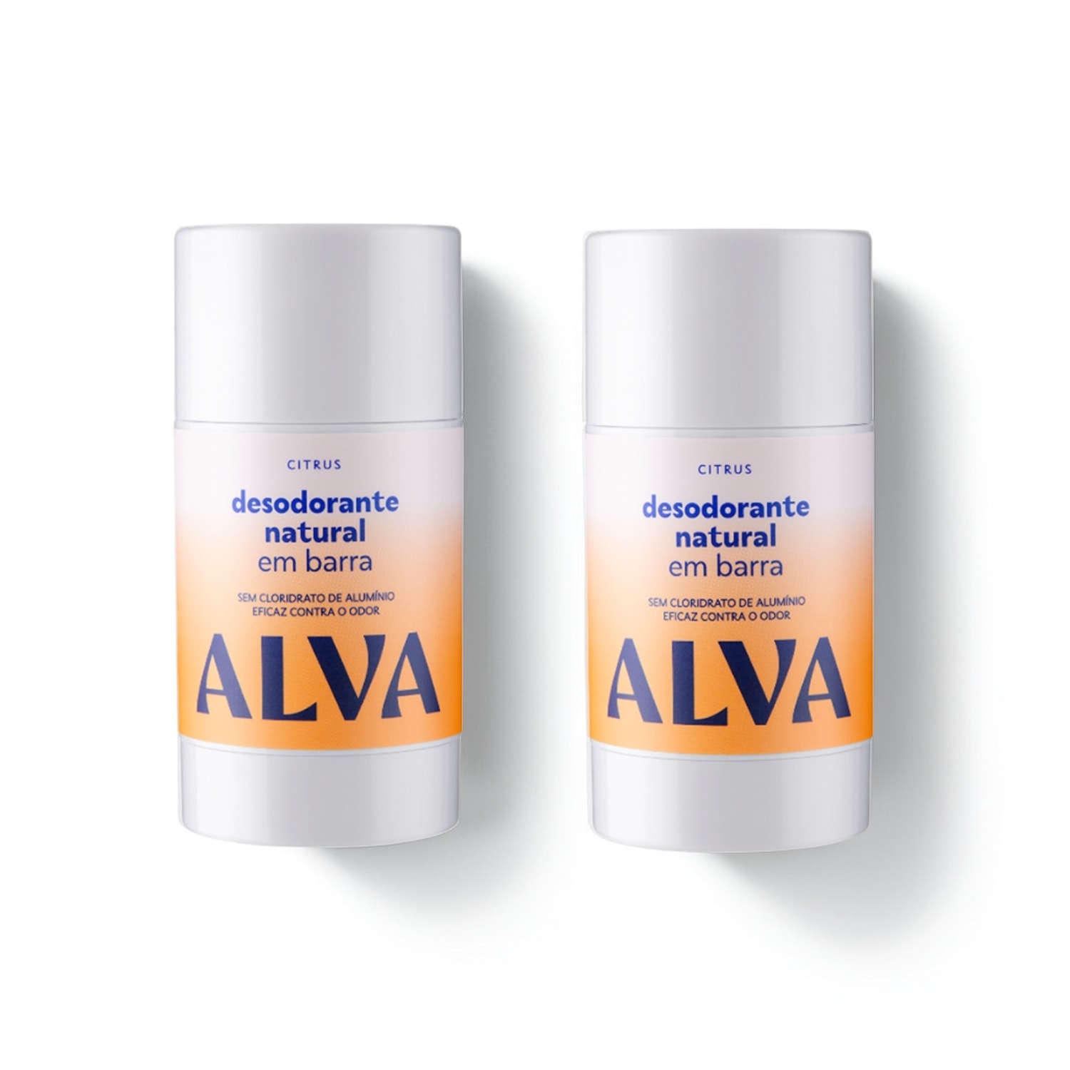 Kit Cristal Natural Alva: Dupla 2 Desodorantes em Barra 55g 12 Horas de Proteção Citrus