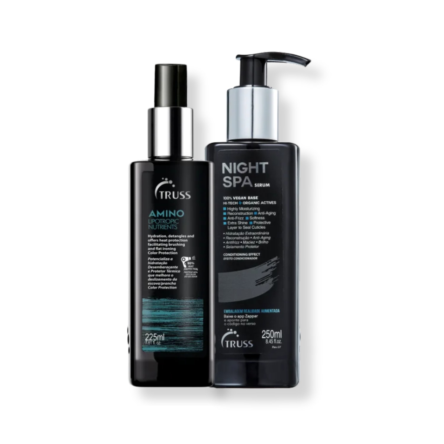 Kit com 2 Produtos Truss Protetor Térmico Amino e Serum Night Spa