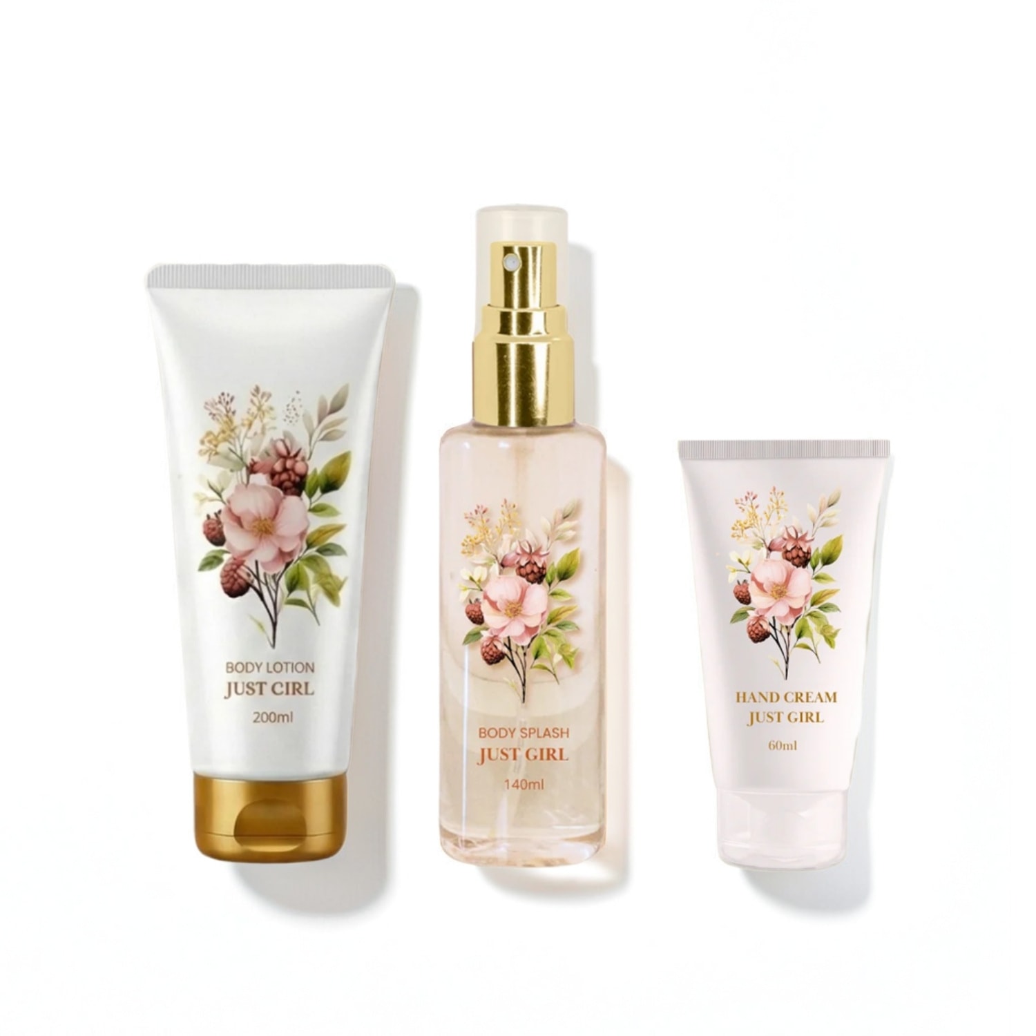 Kit Just Girl Flora Vie: Pele Hidratada, Perfumação Prolongada e Mãos Macias