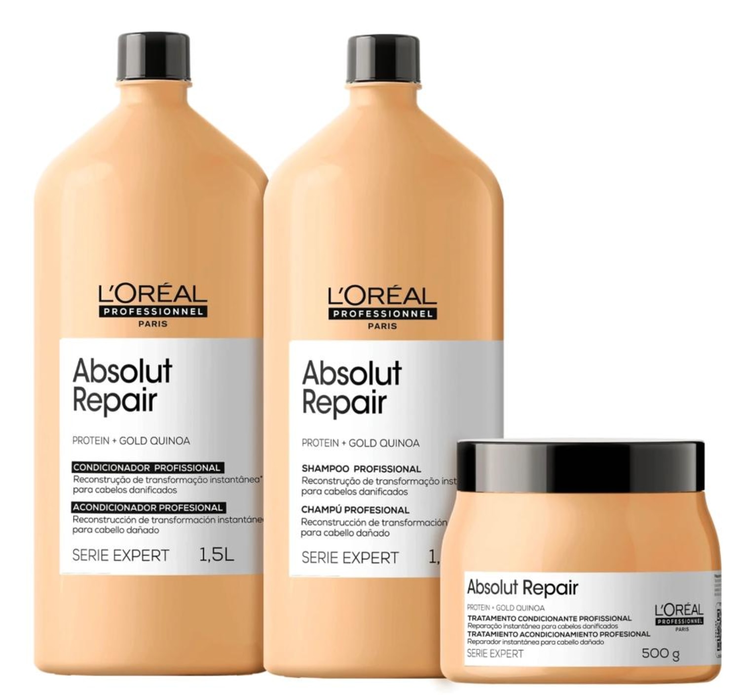 Kit L'Oréal Professionnel Serie Expert Absolut Repair Gold Quinoa + Protein Salon Care (3 Produtos)