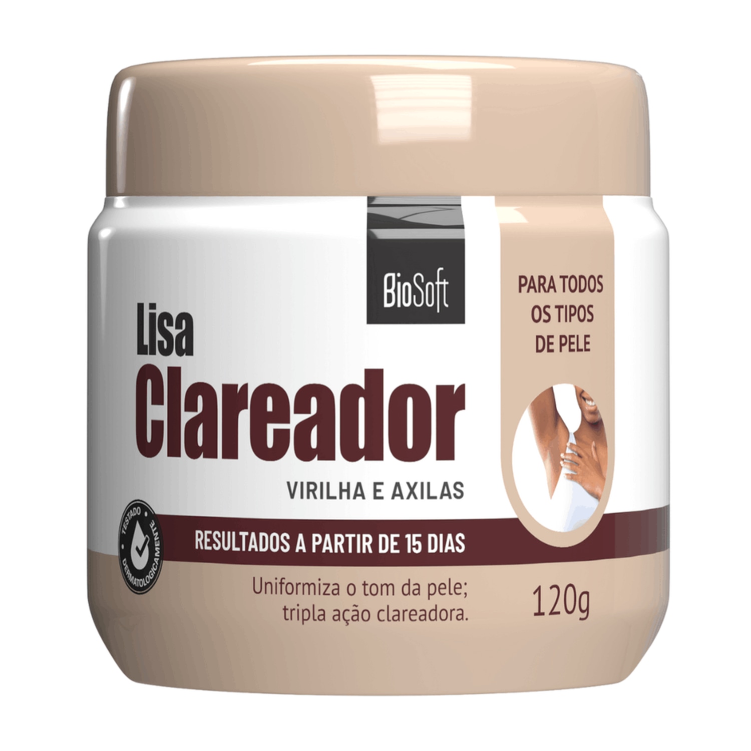 Creme Lisa Clareador de Virilha e Axilas Pote 120g