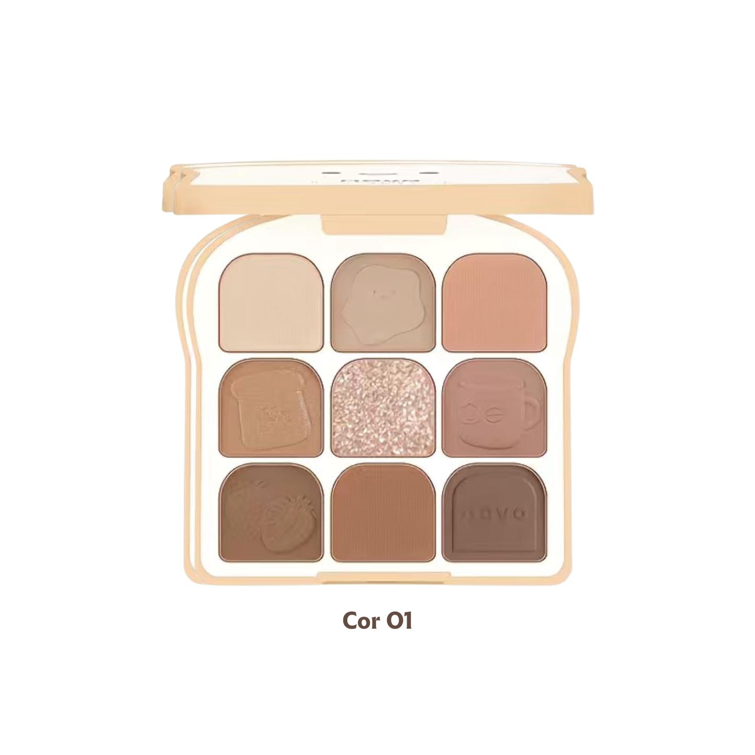 Paleta de sombras para olhos Toast Maquiagem Novo 9 cores 10g - Cor 01