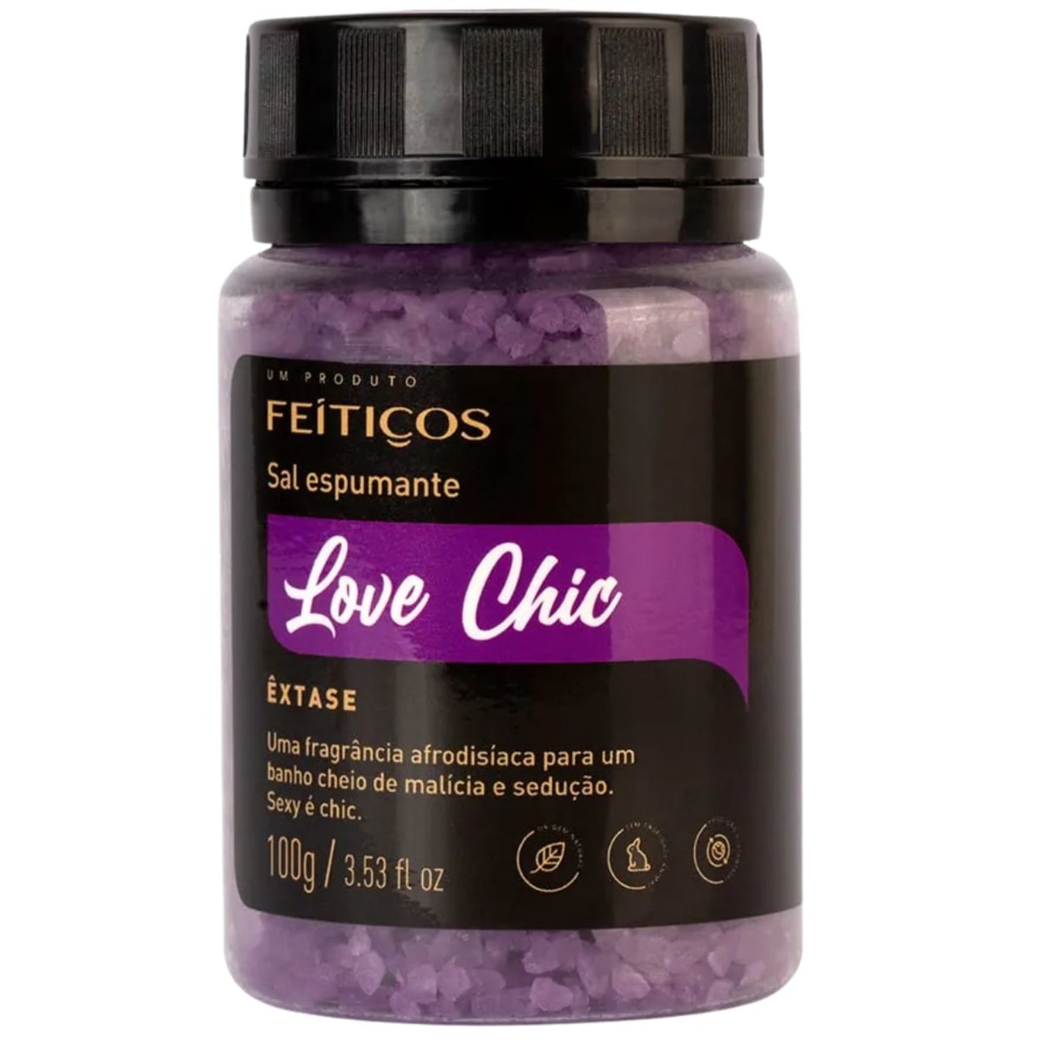 Love Chic - Sais de Banho Espumante Banheira Hidromassagem Êxtase 100g