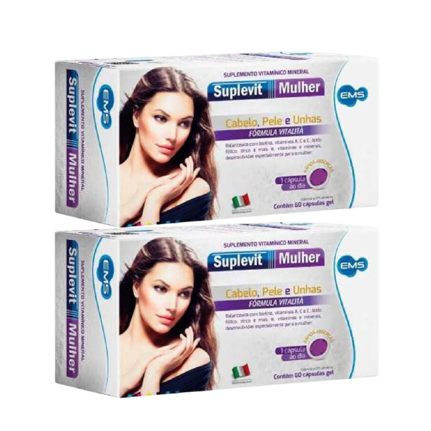 Kit C2 Suplemento Capilar Suplevit Mulher C60 cápsulas - EMS