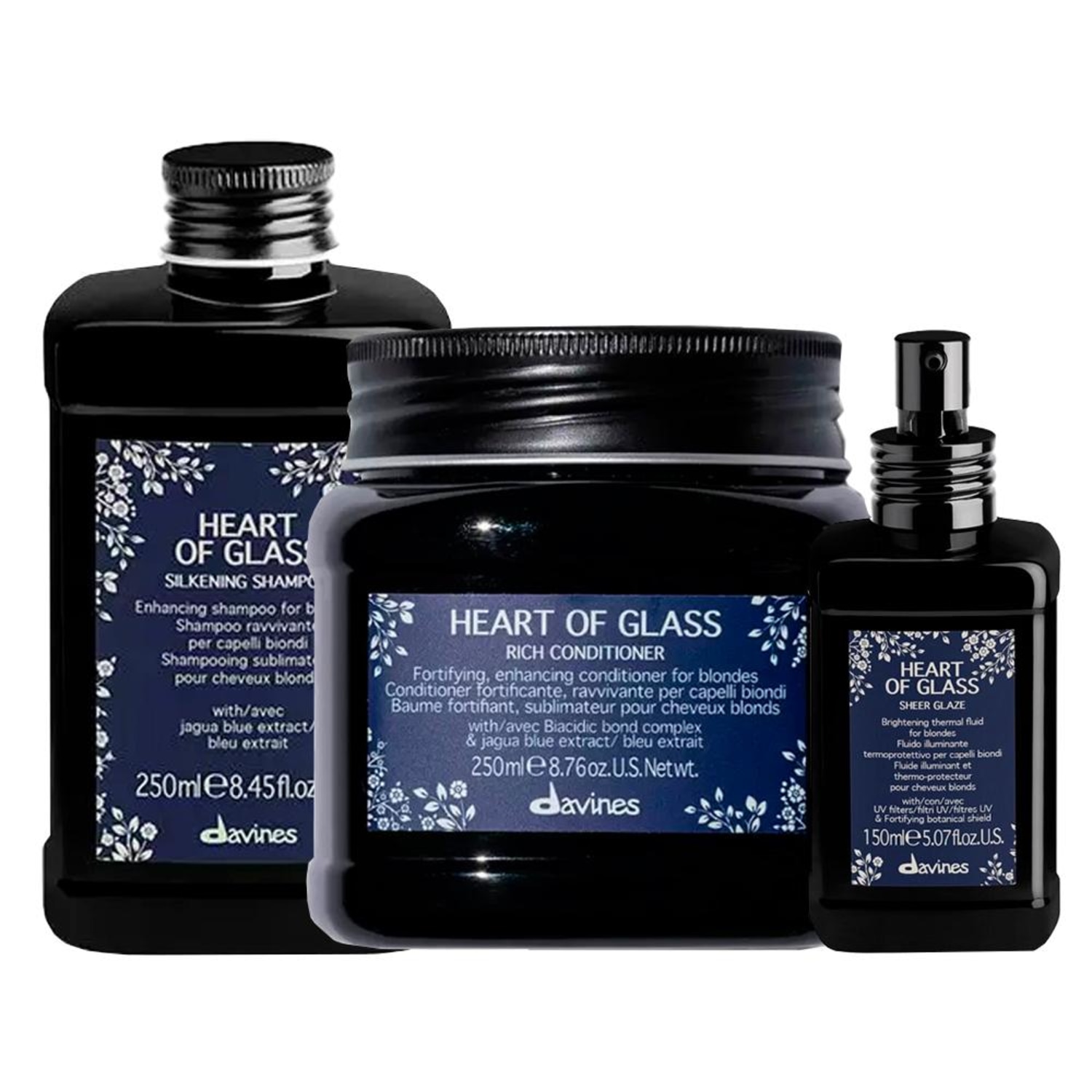 Kit Davines Heart Of Glass Trio Care (3 Produtos)