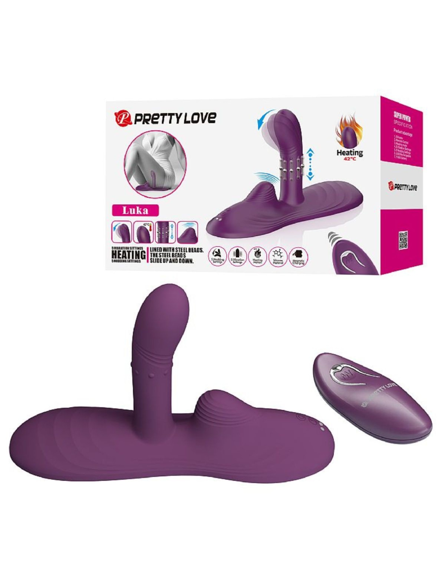 Vibrador de Cadeira com dedilhar e Aquecimento - Pretty Love