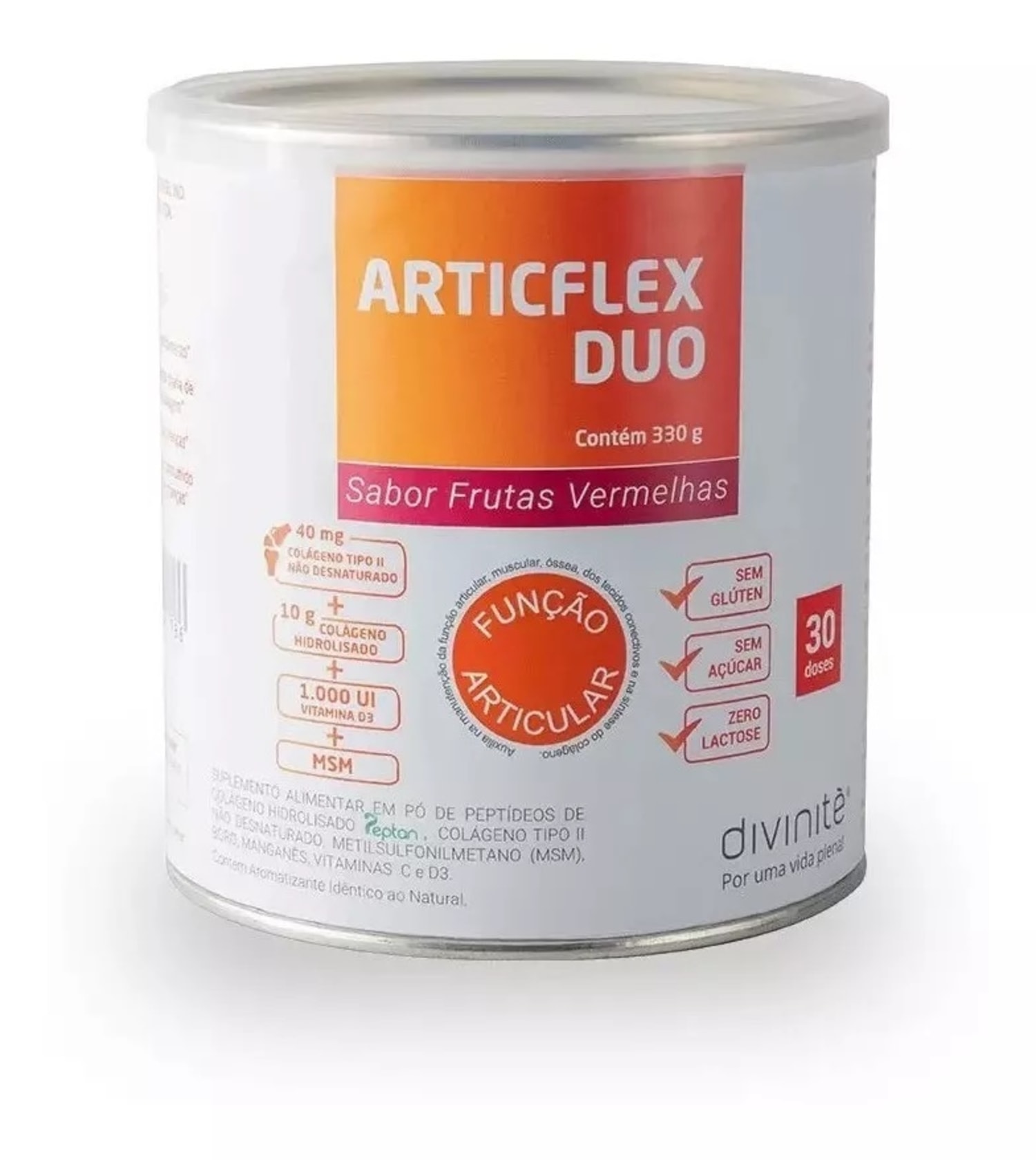 Vitamina Articflex DUO Frutas Vermelhas Colágeno 330g - Divinitè