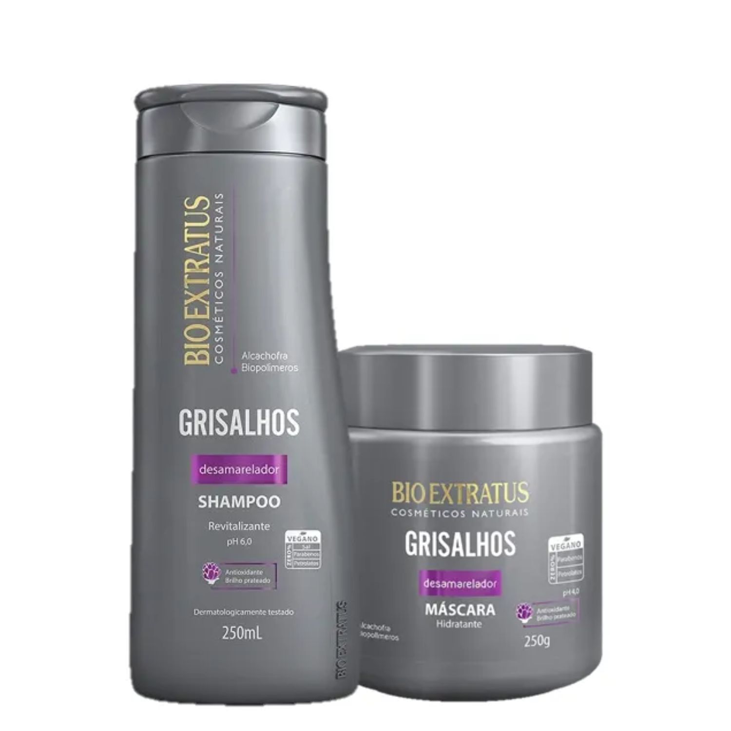Kit Shampoo e Máscara Grisalhos- Bio Extratus