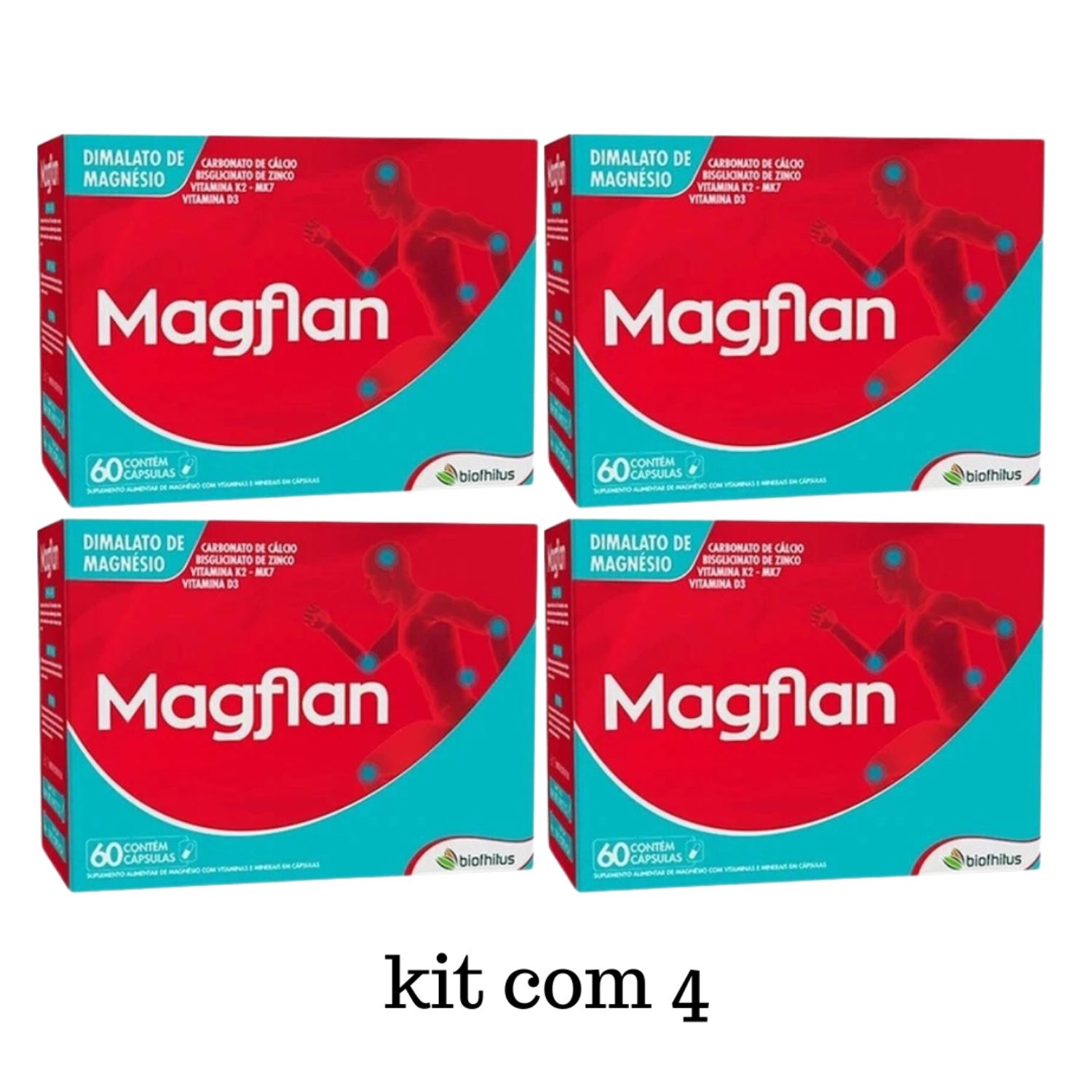 Kit Biofhitus Magflan Dimalato de Magnésio (4 Unidades)